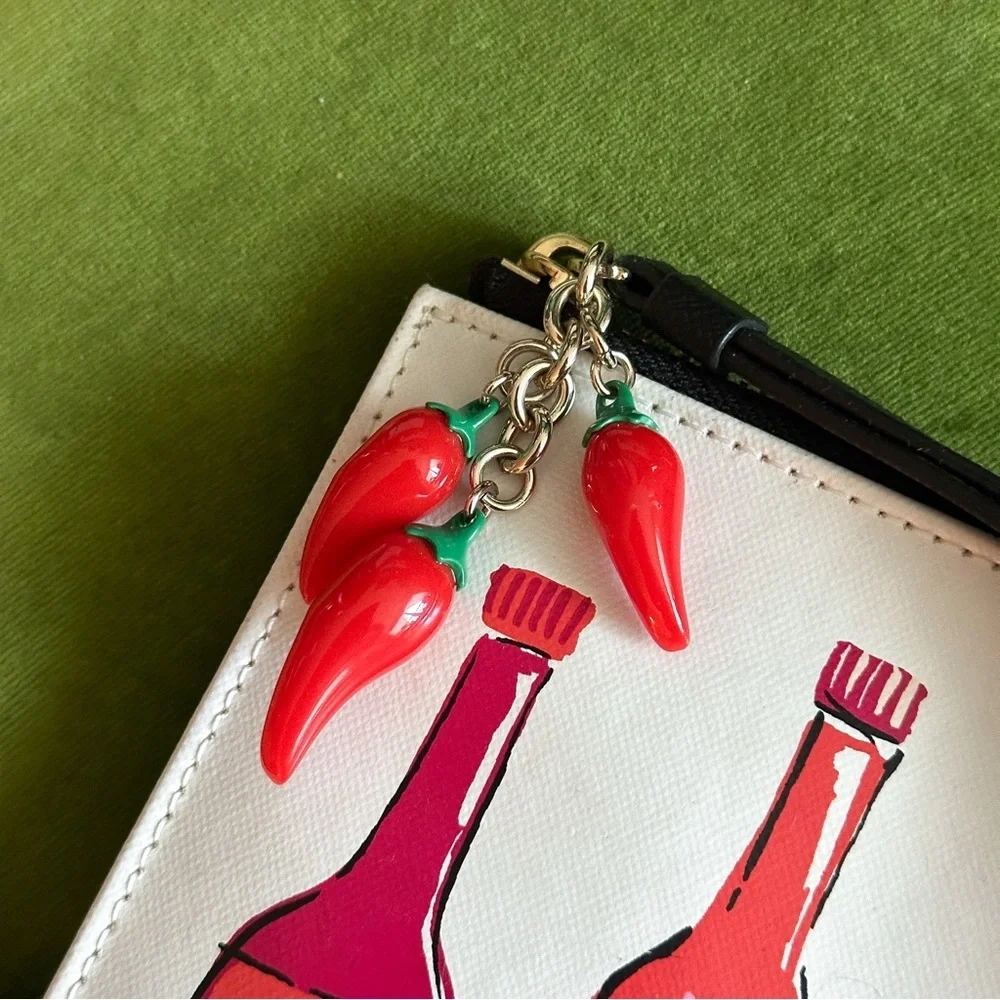Kate Spade New York Haute Stuff Hot Sauce Clutch/Wristlet with Pepper Charms - Picture 2 of 4